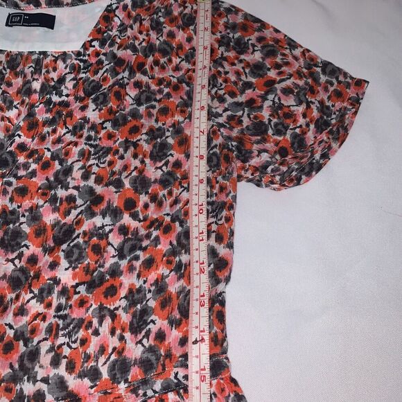 women's GAP PINK FLORAL PRINT spring wear  FIT &FLARE DRESS SIZE 04 100% cotton - Picture 9 of 10